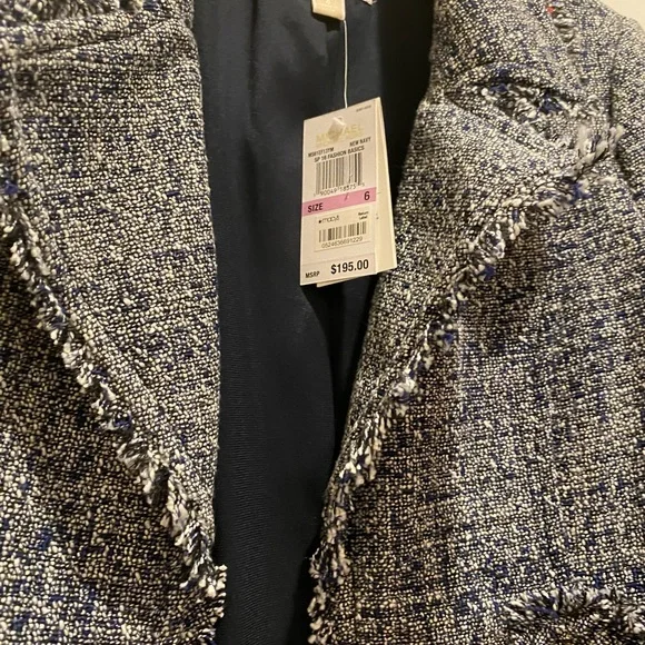 MICHAEL KORS NWT MOTORCYCLE JACKET Size-6 NAVY - Picture 4 of 6